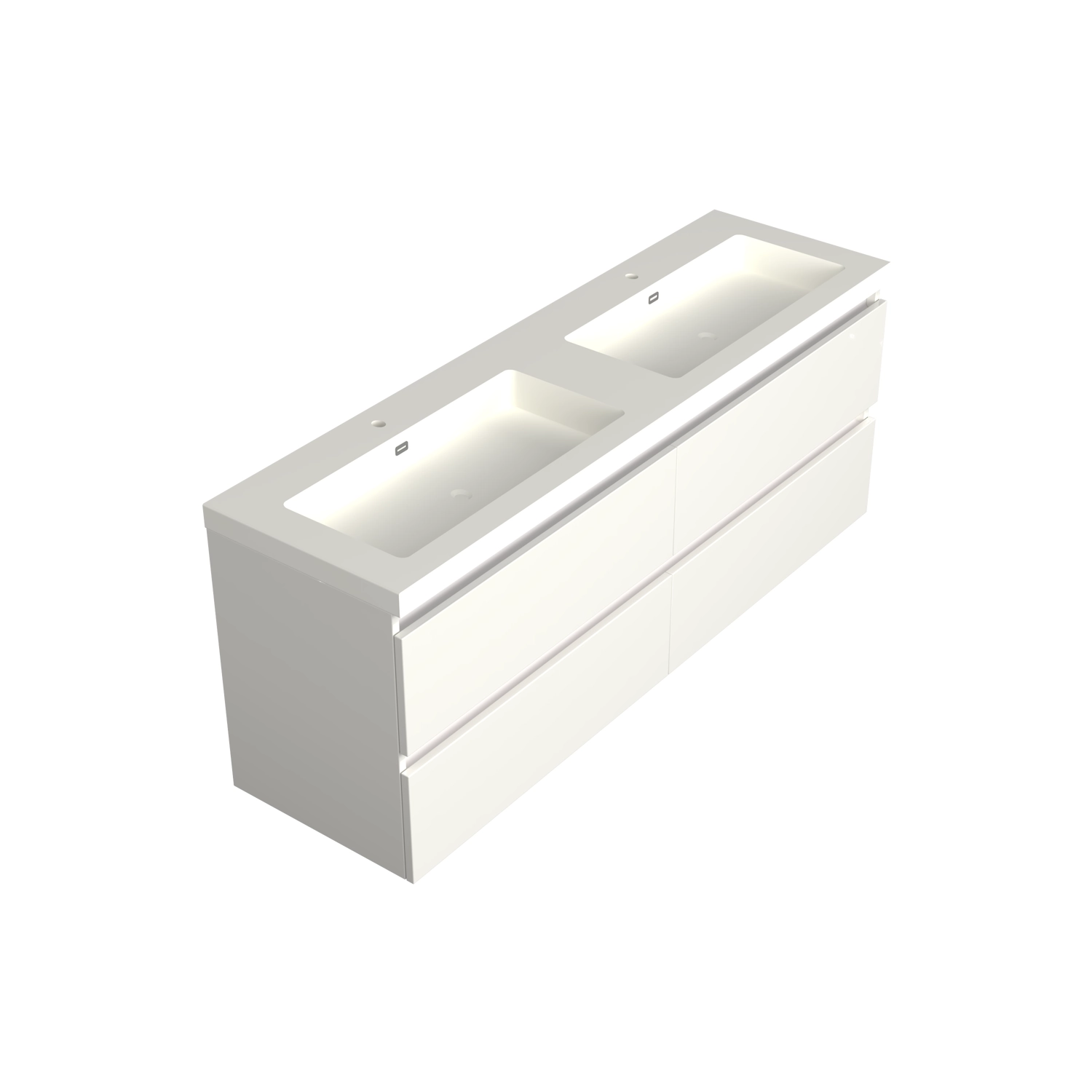 Dutchline-Badmeubel-Onderkast-Glans-Wit-200x42cm-4-Lades-2-Uitsparingen