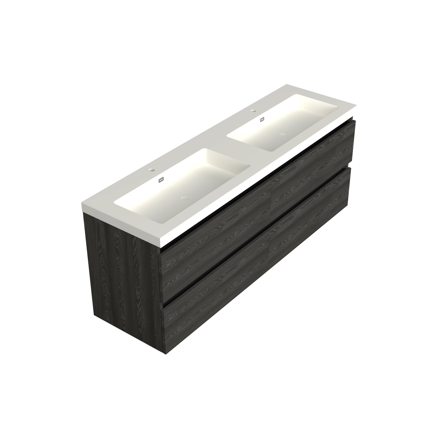 Dutchline-Badmeubel-Onderkast-Lumiere-200x42cm-4-Lades-2-Uitsparingen