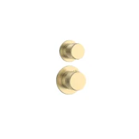 DutchLine – Grip 2-Weg Thermostatische Douchemengkraan - Geborsteld messing